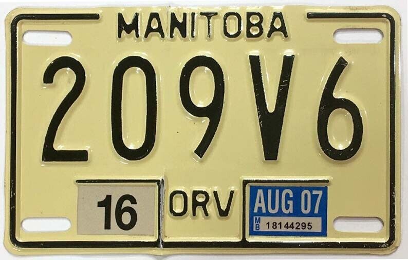 Manitoba Canada  2007 Off Road Vehicle ORV License Plate Snowmobile ATV UTV