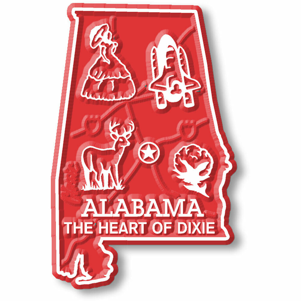 Alabama Small State Magnet by Classic Magnets, 1.5\