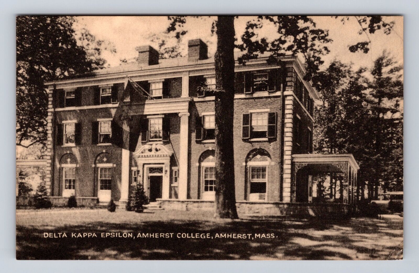 Amherst MA-Massachusetts, Delta Kappa Epsilon, Amherst College Vintage Postcard