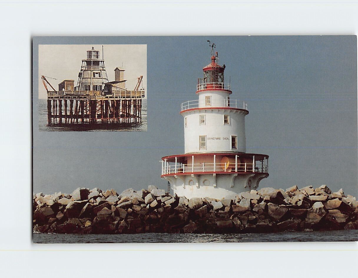 Postcard Brandywine Shoal Lighthouse, Delaware Bay, New Jersey