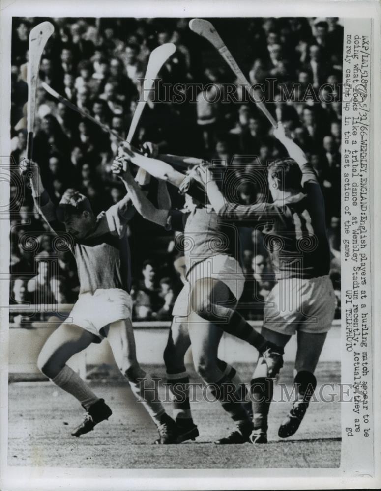 1966 Press Photo Hurling match at Wembley Stadium, London, England - mjx32703