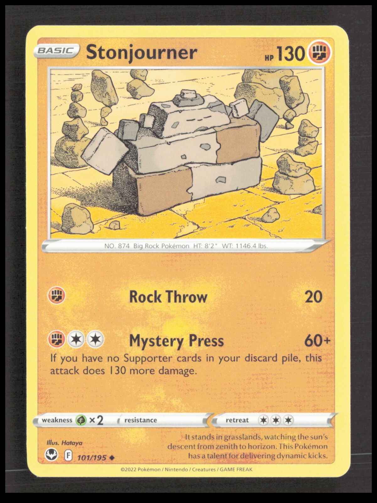 Stonjourner 101/195 Uncommon SWSH12: Silver Tempest Pokemon tcg Card CB-1-2-B-13
