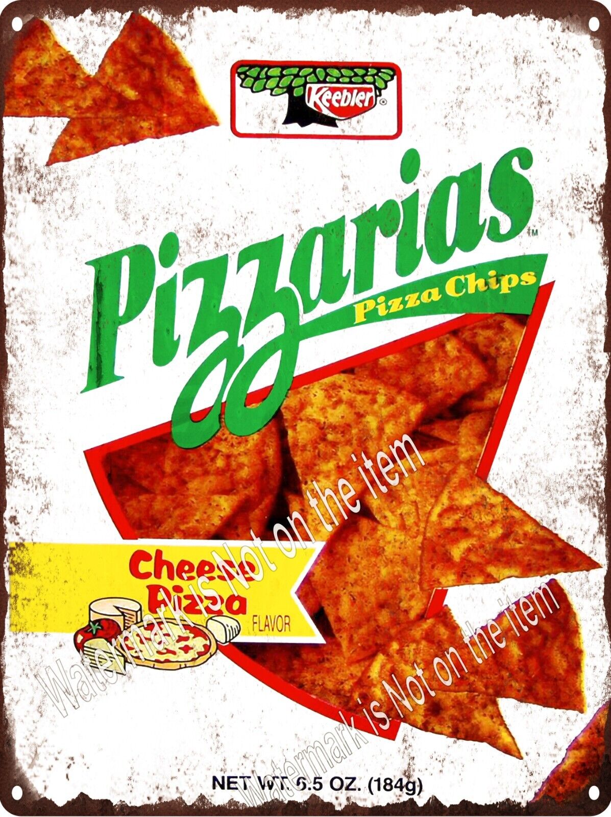 Keebler Pizzarias Pizza Chips Nostalgia Snacks Cheese Metal Sign 9x12\