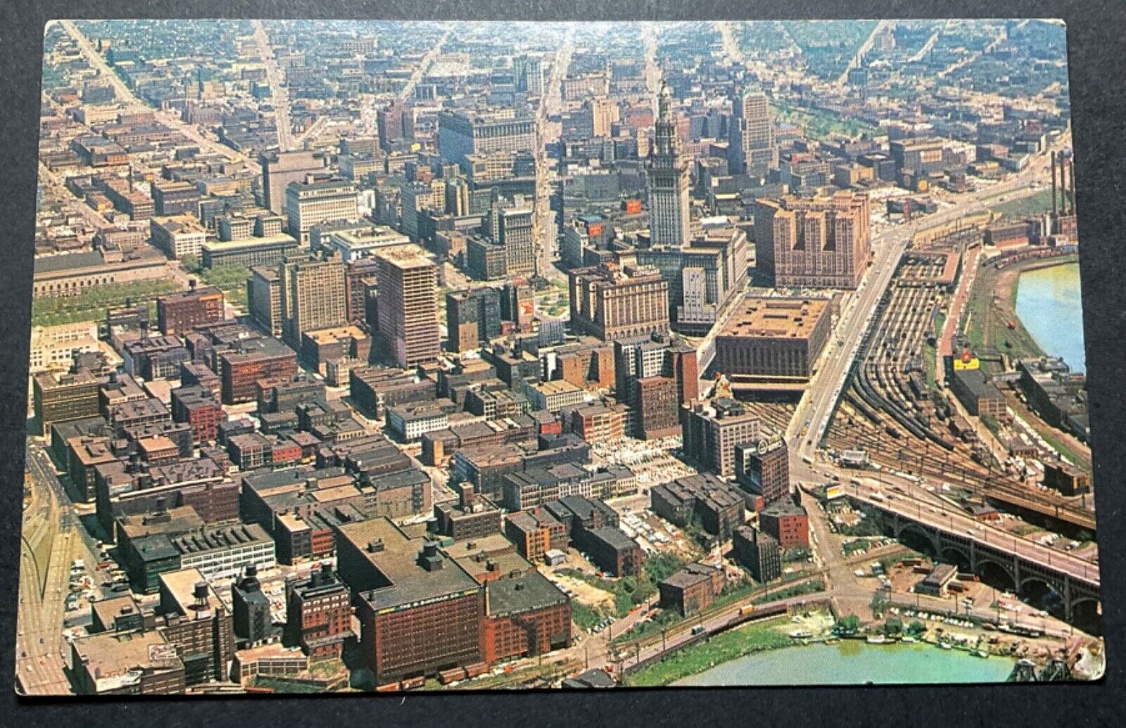 Cleveland Ohio OH Postcard Heart of The Wholesale Retail and Financial District