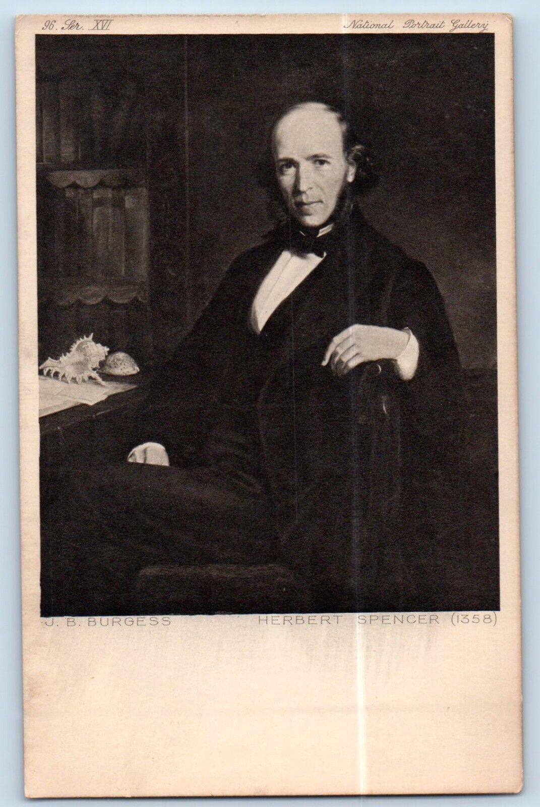Herbert Spencer Postcard J B Burges National Portrait Gallery c1910\'s Antique