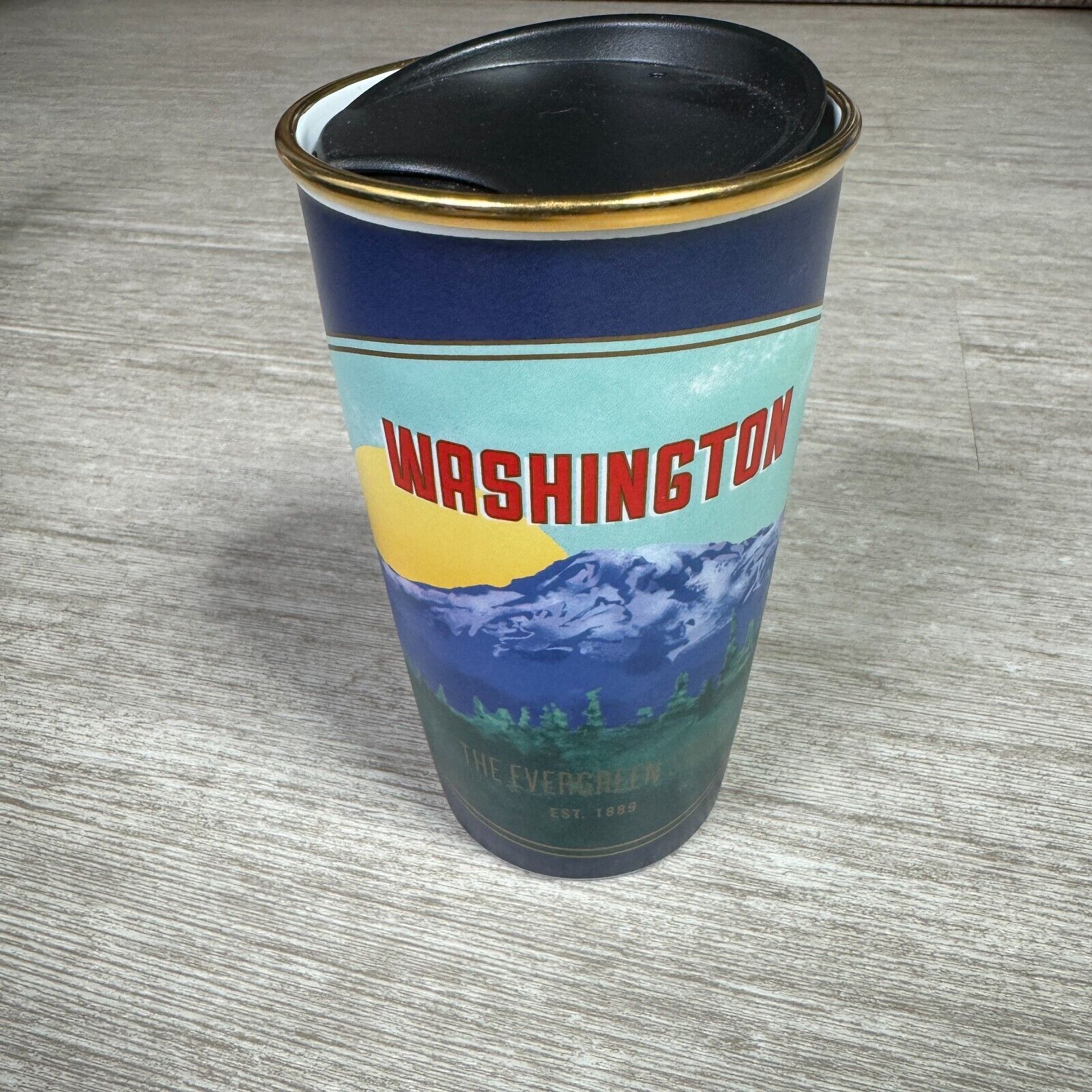 Starbucks 2016 Washington The Evergreen State Travel Tumbler Ceramic Mug 12oz