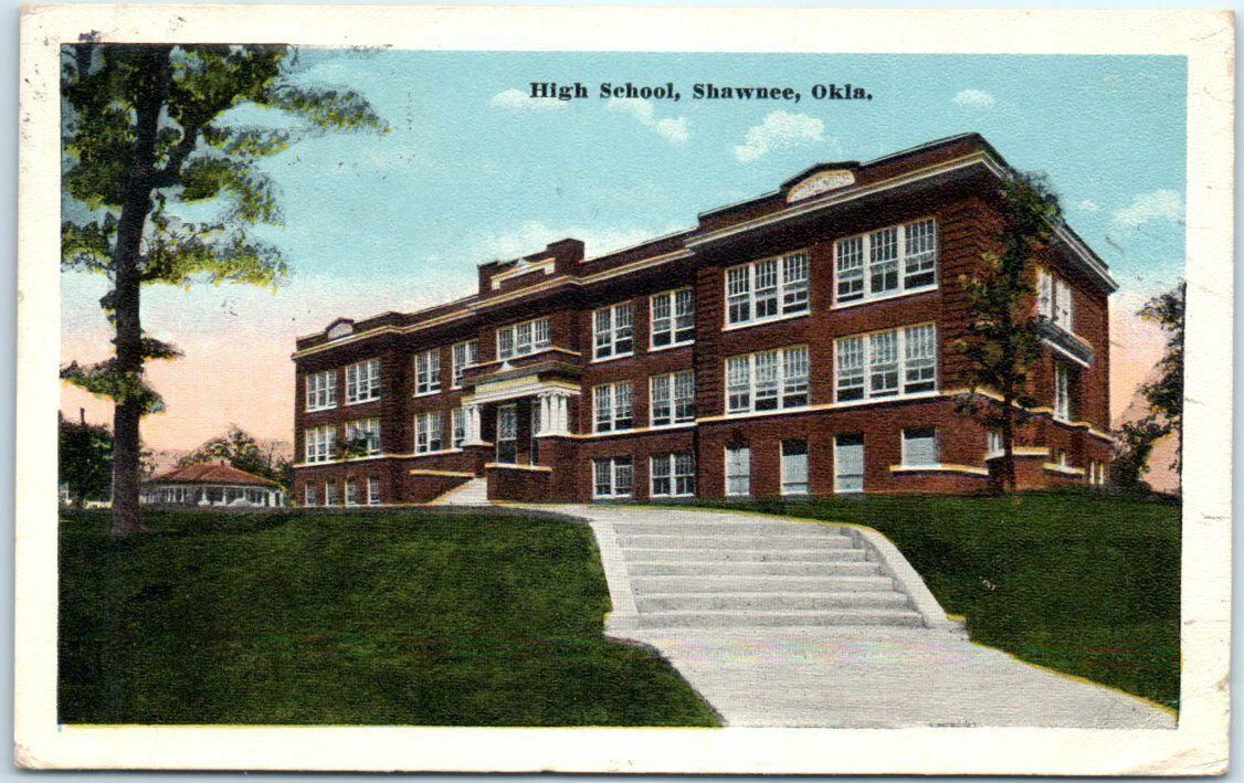 Postcard - High School - Shawnee, Oklahoma