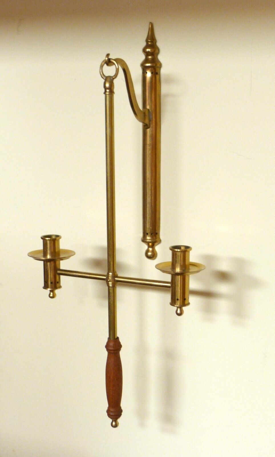 Reproduction 18th-19th Century Double Candle Holder Sconce Brass Portable 22\