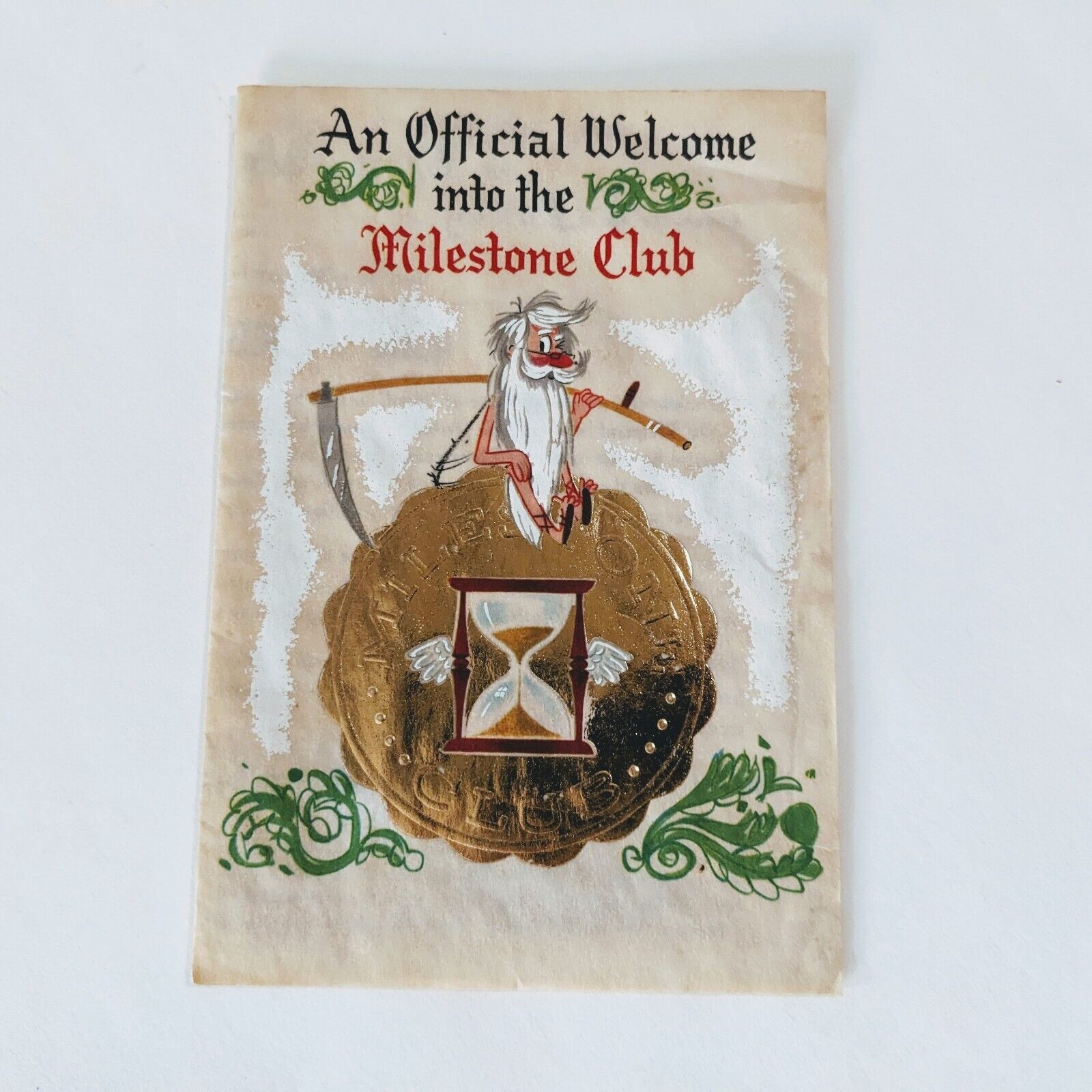 1963 Paper Joke Birthday Card Milestone Club