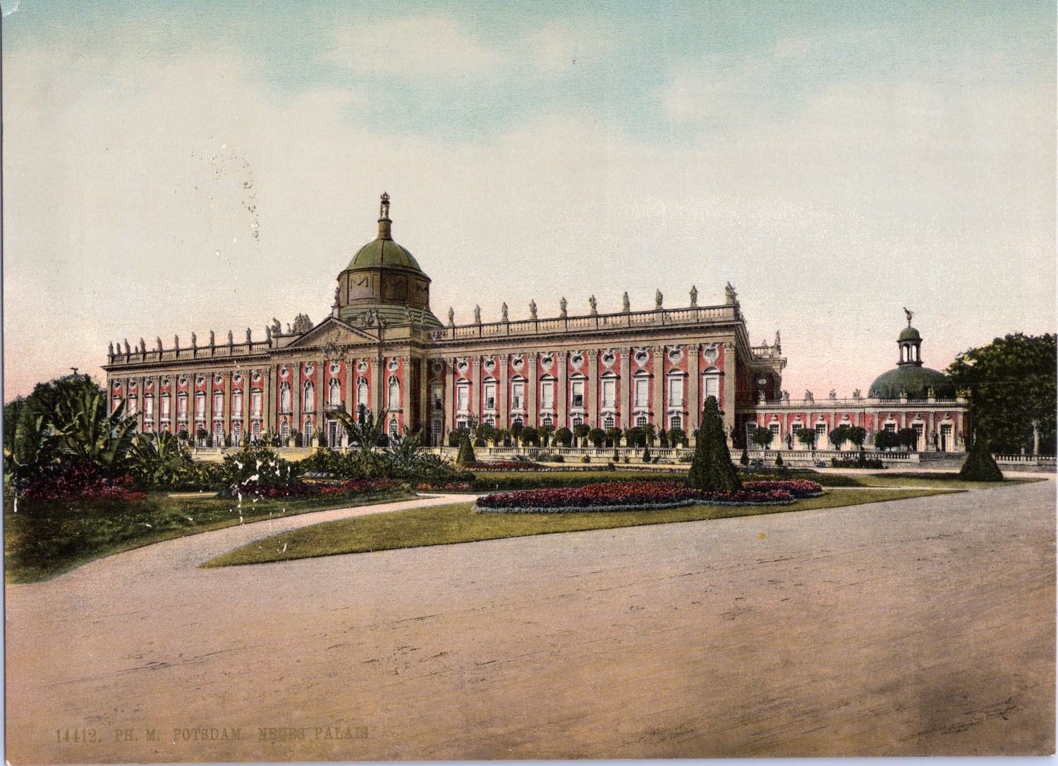 Germany, Potsdam. New Palace. vintage print photochromie, vintage photoc
