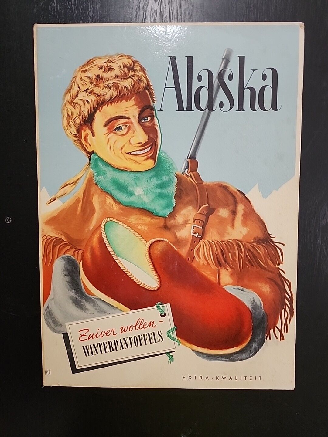 \'Alaska\' Winter Slippers 1950s Store Counter Advertising Sign-Hunter Photo JRR