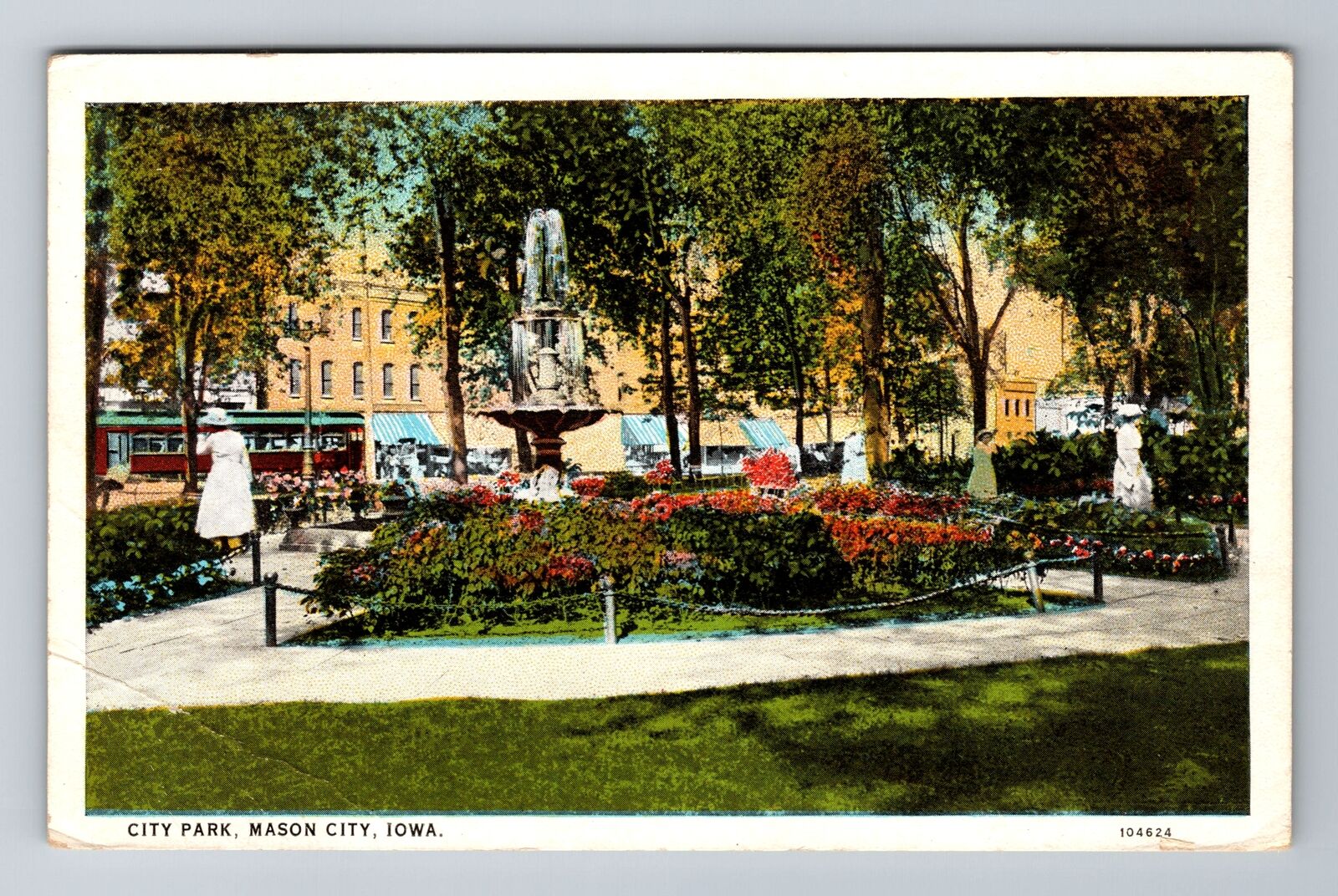 Mason City IA-Iowa, City Park, Antique, Vintage Souvenir Postcard