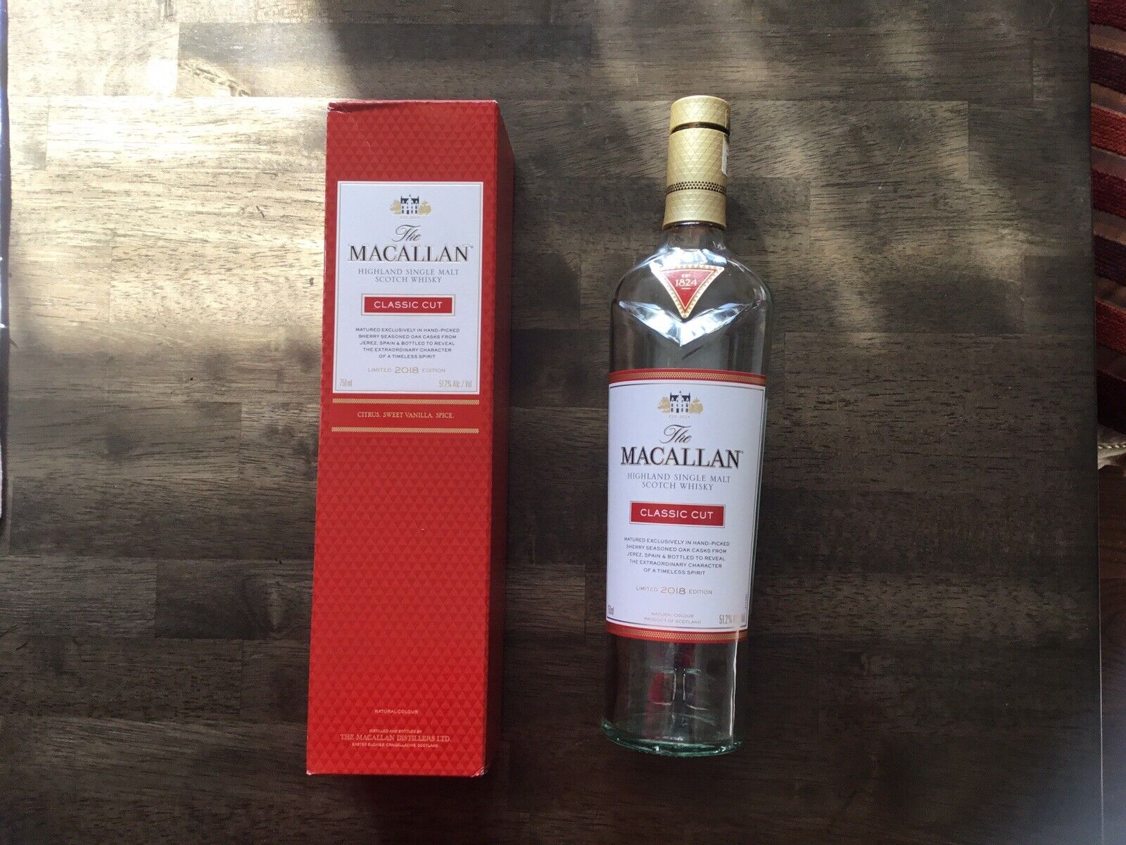 Macallan - Classic Cut 2018 Limited Edition Whisky Empty bottle and box