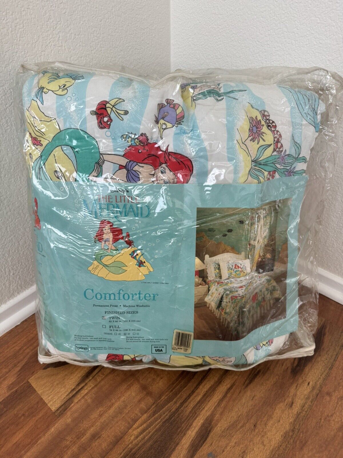 Vintage 90s Disney The Little Mermaid Twin Comforter  Sealed RARE HTF