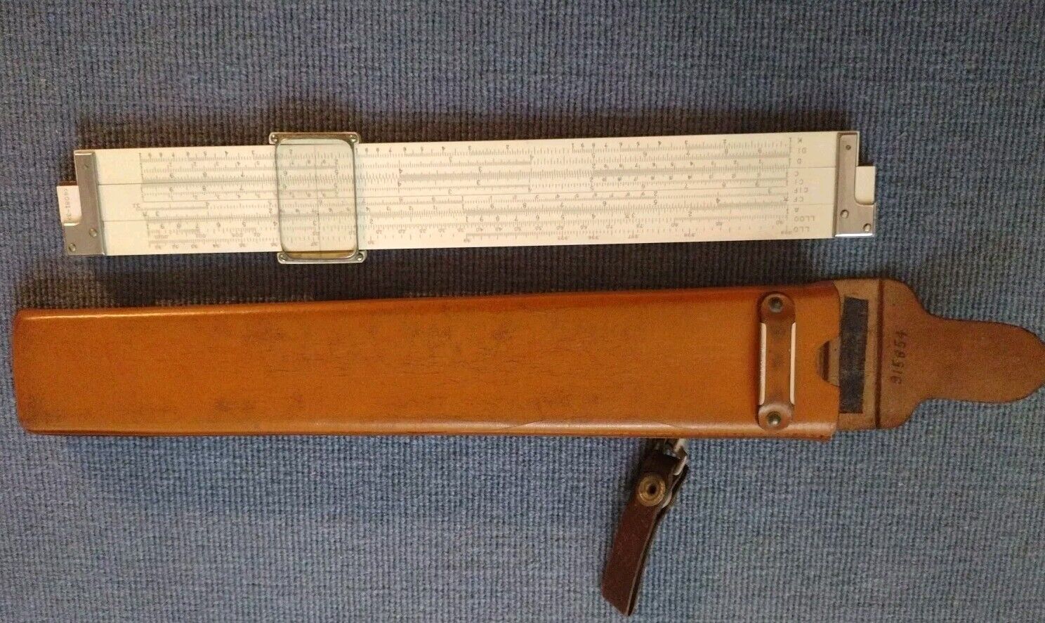 VINTAGE KEUFFEL & ESSER CO. N.Y.Slide Ruler 4081-3 With Leather Case Made in USA