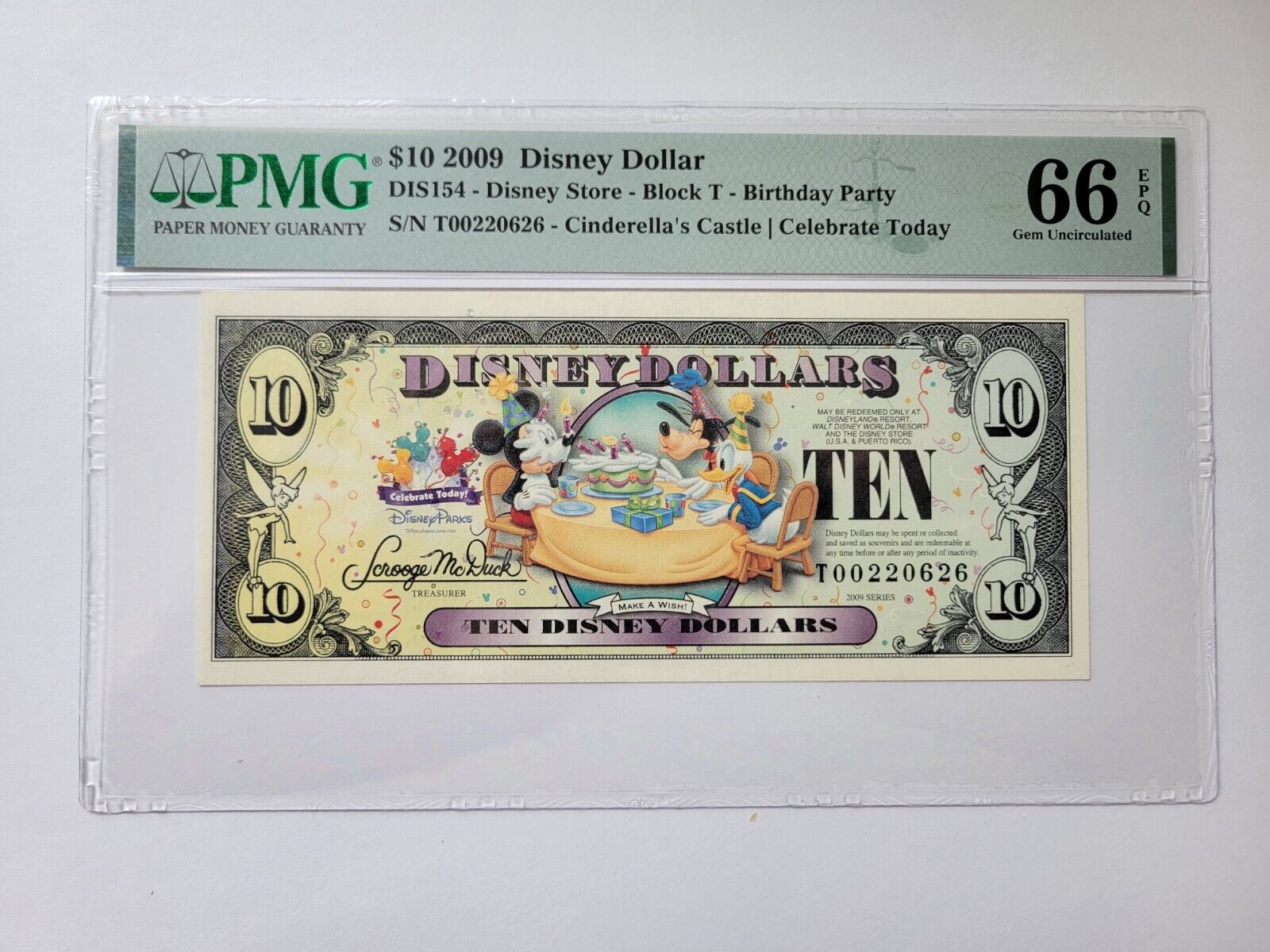 Disney Dollar 2005 $5 Donald Duck