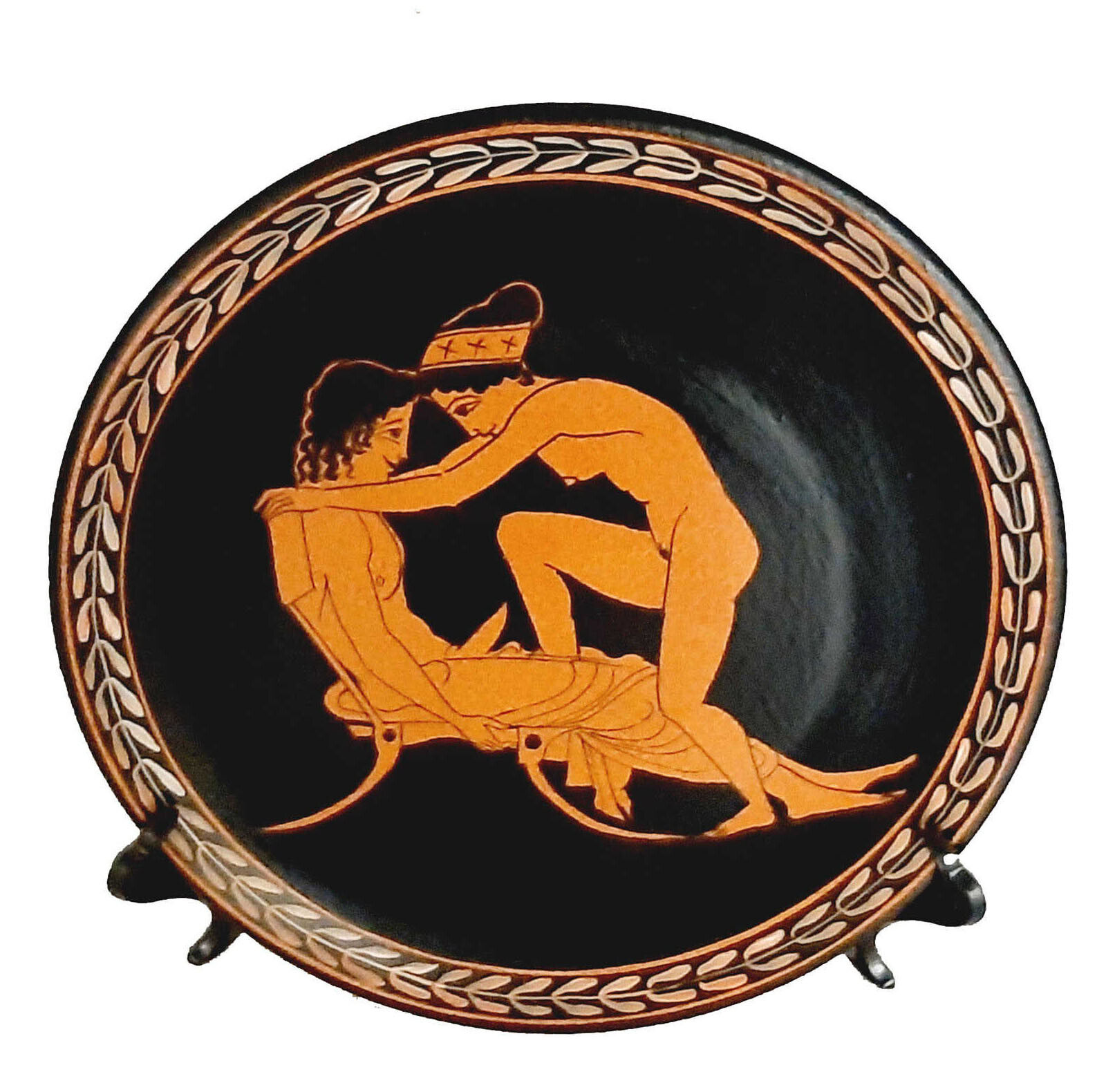  Ceramic Plate 20cm,Red figure Pottery,erotic scene