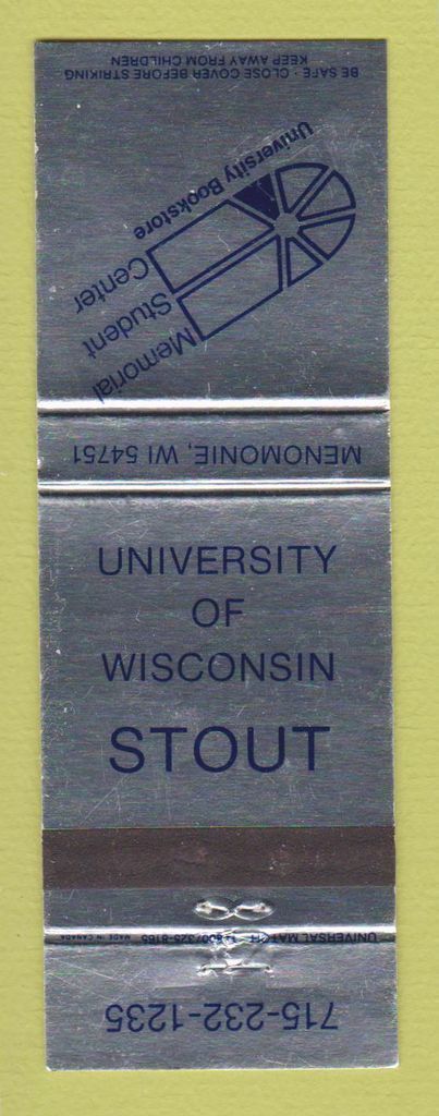 Matchbook Cover - University of Wisconsin Stout Menomonie WI