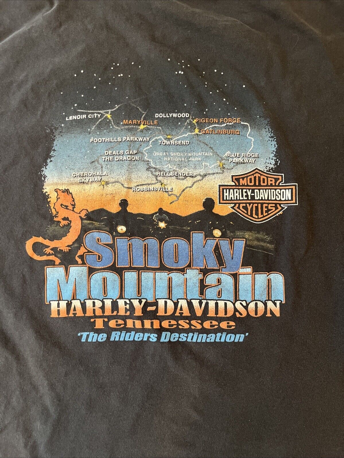 2009 Harley Davidson Smoky Mountains Tennessee Graphic T-shirt - Men’s Size XL