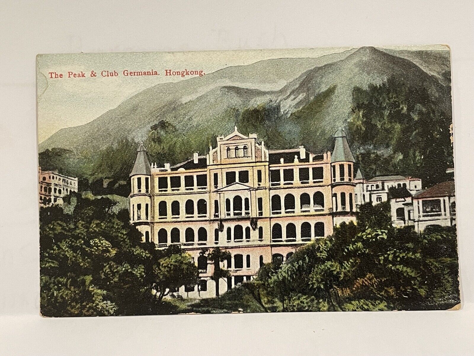 The Peak and Club. Germania. Hong Kong.  Postcard.