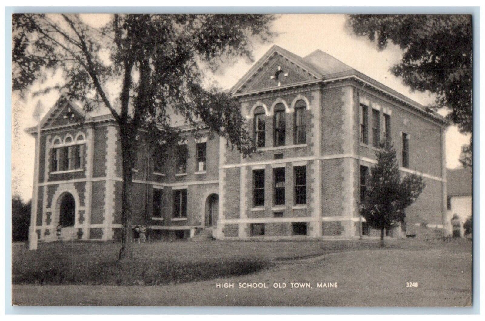 c1910\'s High School Building Campus Old Town Maine ME Unposted Antique Postcard