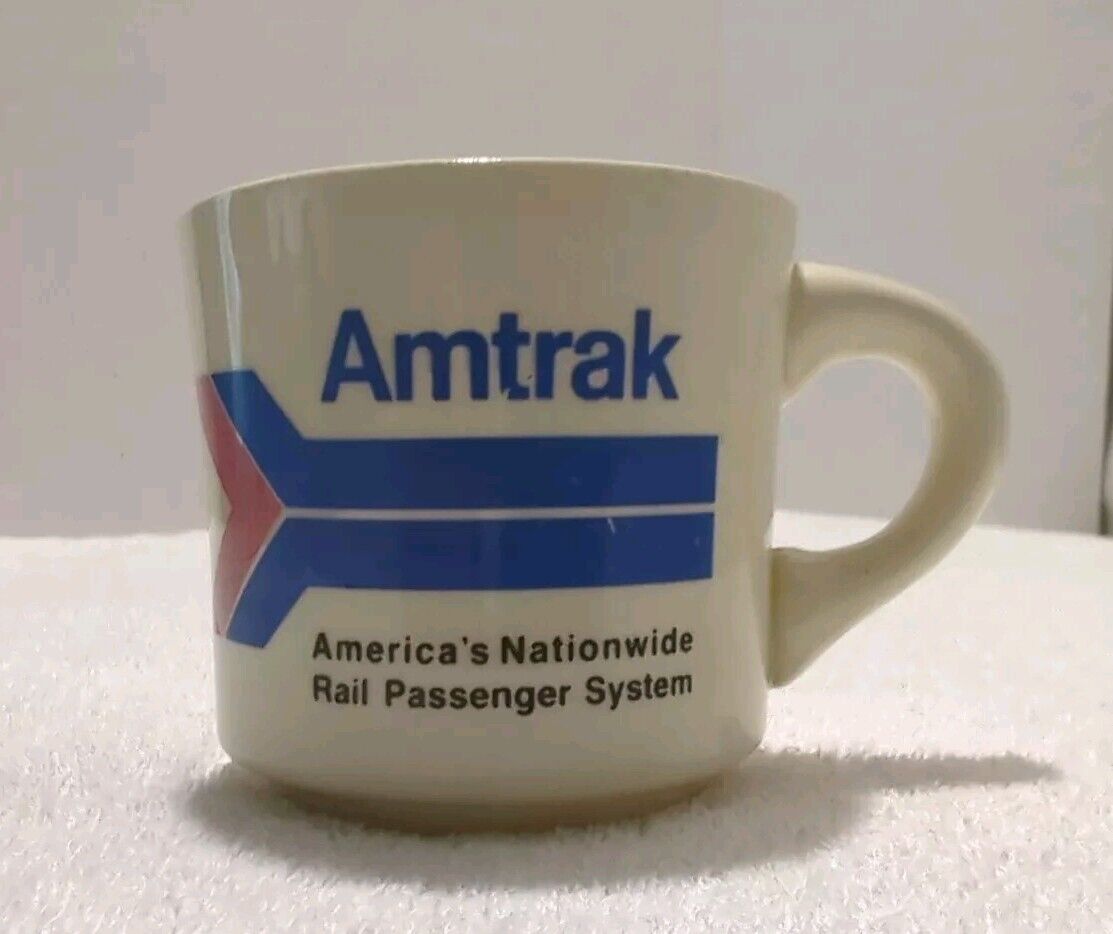 Vintage AMTRAK ~ America’s Nationwide Rail Passenger System ~ Coffee Cup Mug EUC