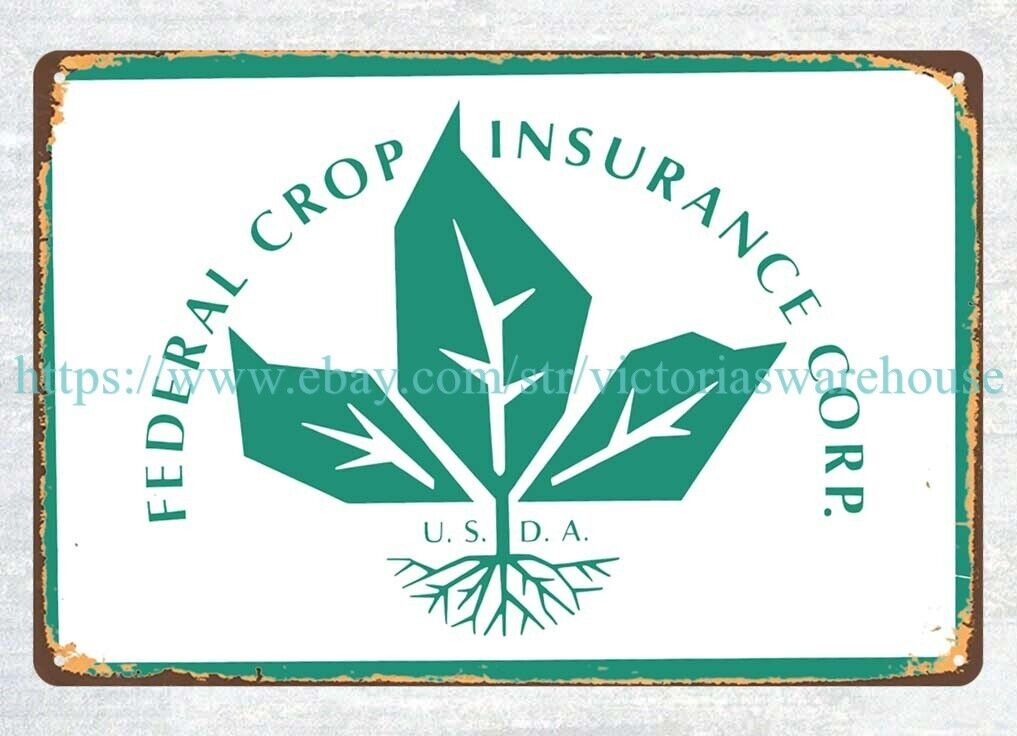 poster bar pub Early Federal Crop Insurance Corp metal tin sign