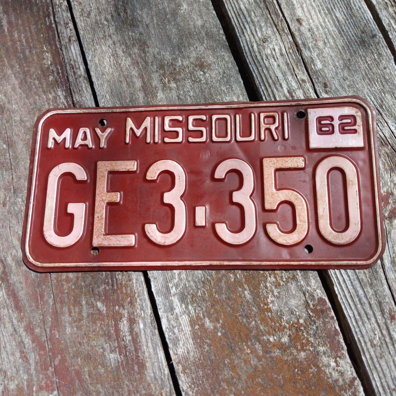 1962 Missouri License Plate - \