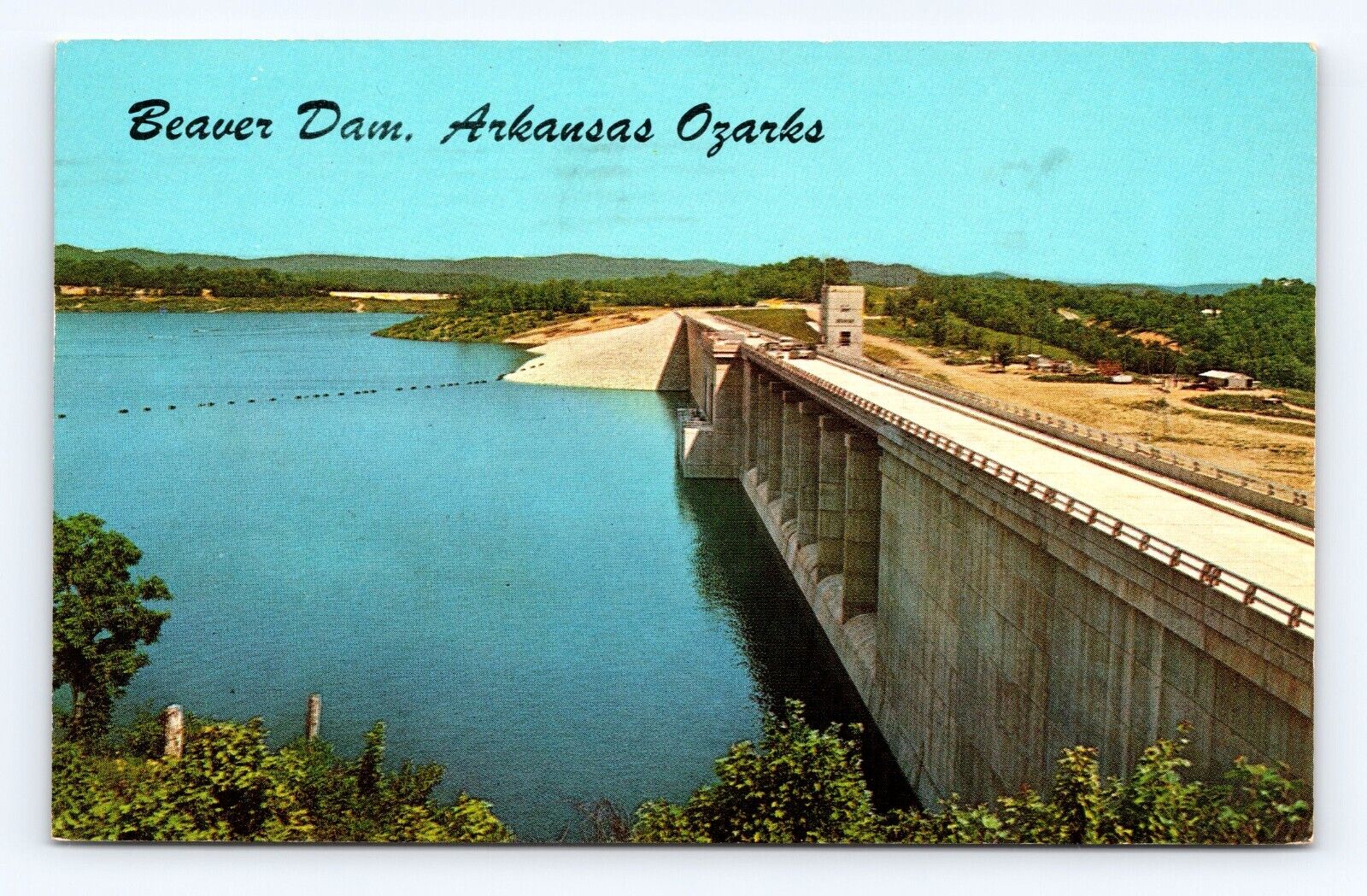 Old Postcard Beaver Dam Lake Arkansas  Ozarks Fayetteville Cancel 1989