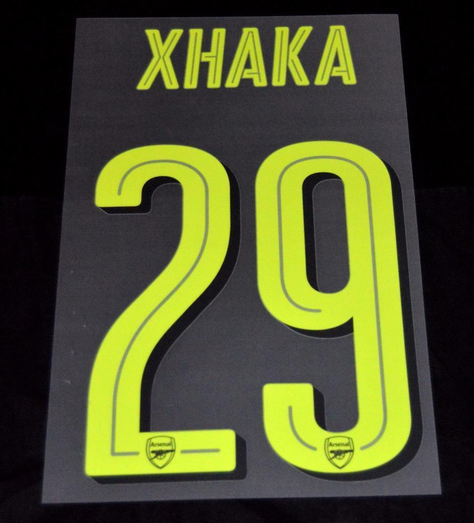 Arsenal Xhaka 29 2016/17 Champions League/FA Cup football Badge Name/Number