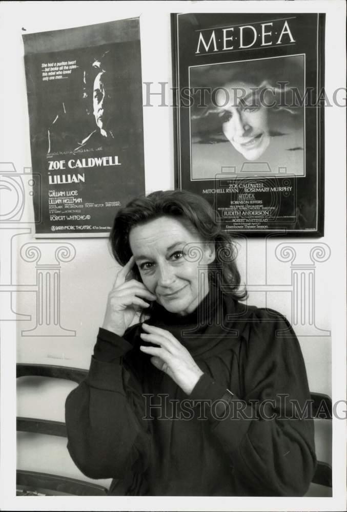 1985 Press Photo Actress Zoe Caldwell of Broadway One-Woman Play \