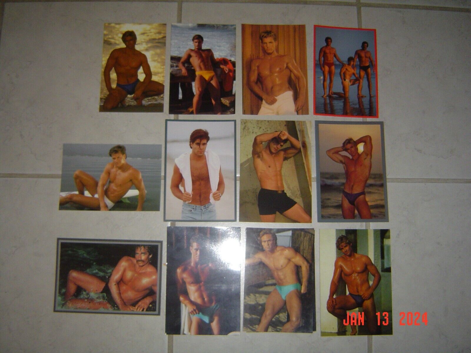 Hot Bods Postcards, Lot of 12 Sexy Men Swimsuit Models - Beach  Scenes & Piers