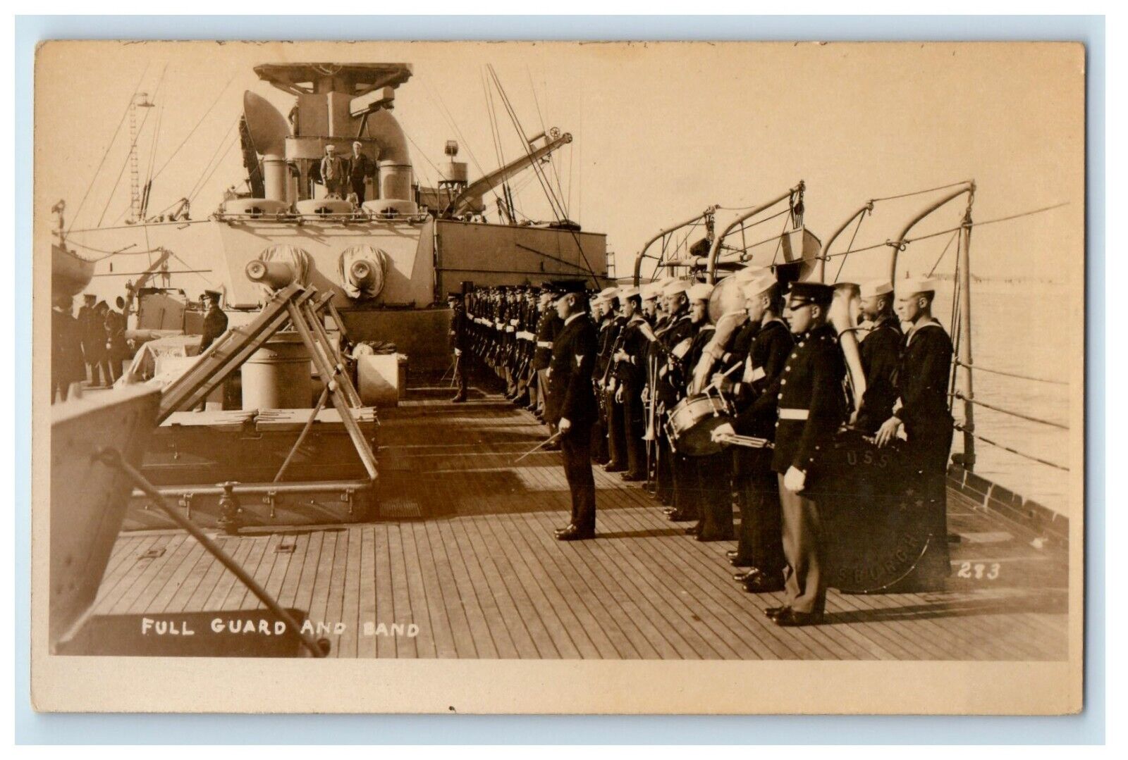 c1920\'s USS Pittsburgh Foul Guard And Band RPPC Photo Unposted Vintage Postcard