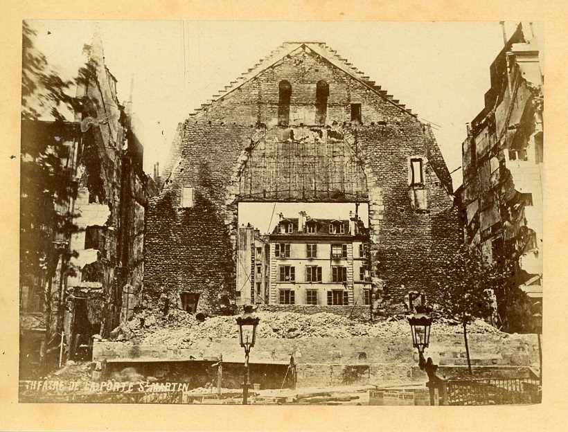 P.L., France, Paris Commune 1871. Vintage St. Martin Porte Theatre Alb