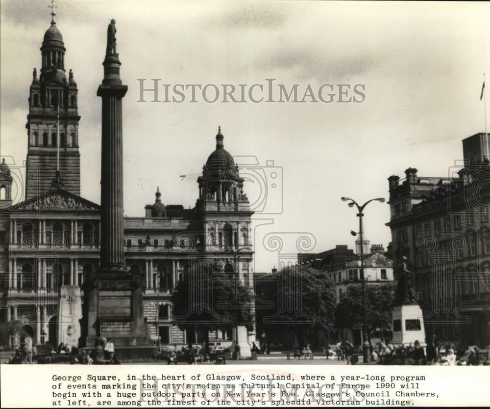 Press Photo A general view of George Square, in the heart of Glasgow, Scotland