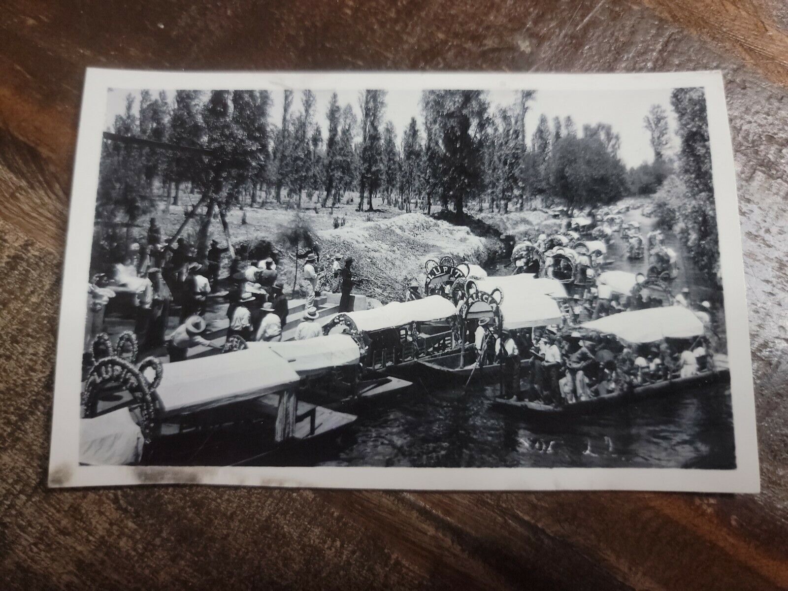 Lago De Xochimilco Gondolas Mexico City RPPC 1930\'s Photo Postcard