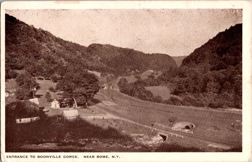 Vintage Postcard Entarance To Boonville Gorge near Rome NY New York        A-559