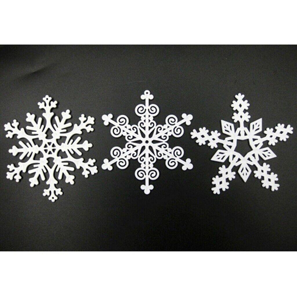 24pcs holiday hanging snowflake white christmas ornaments Plastic Snowflake