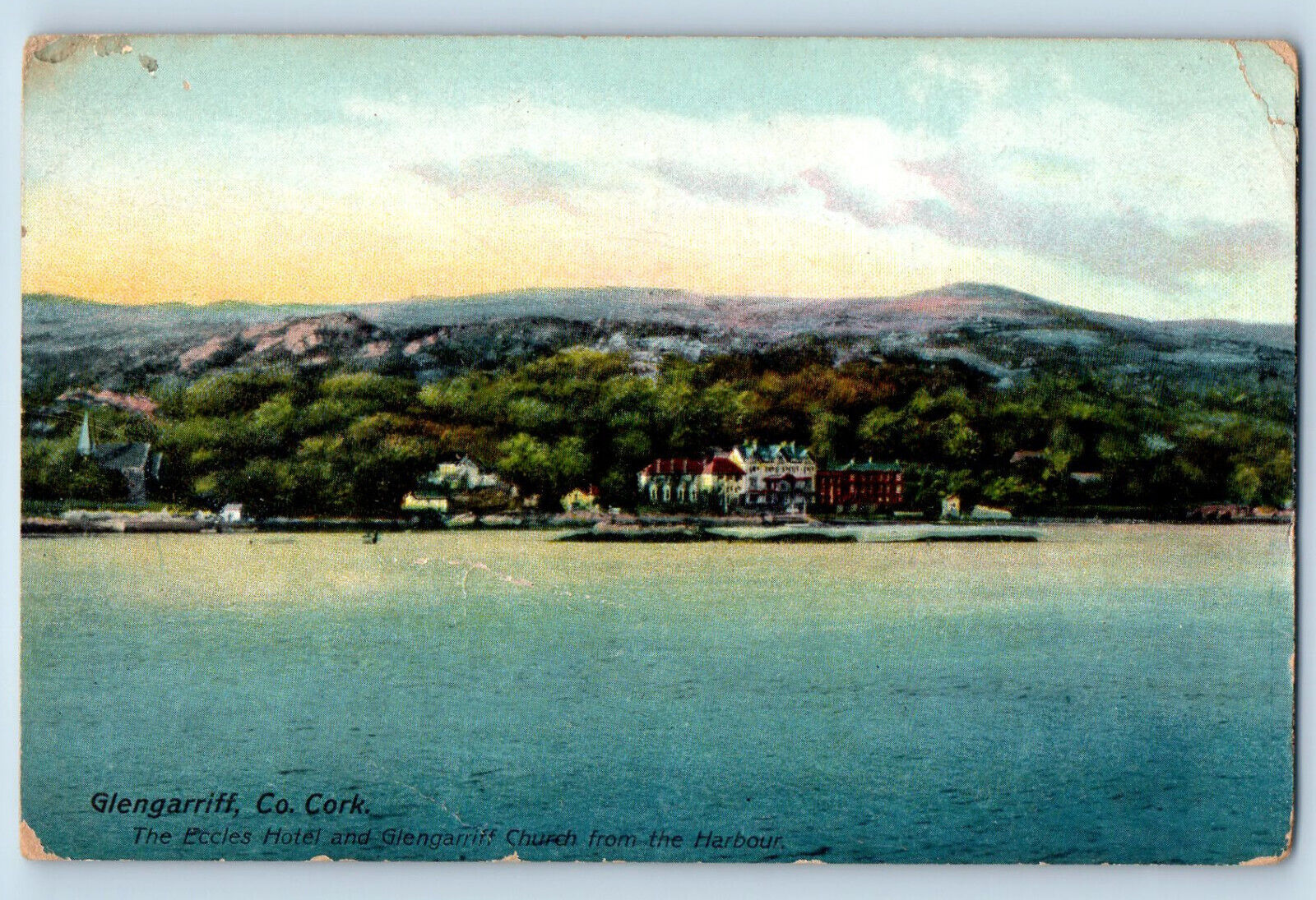 Cork Ireland Postcard Eccles Hotel Glengarriff Church c1910 Antique Unposted