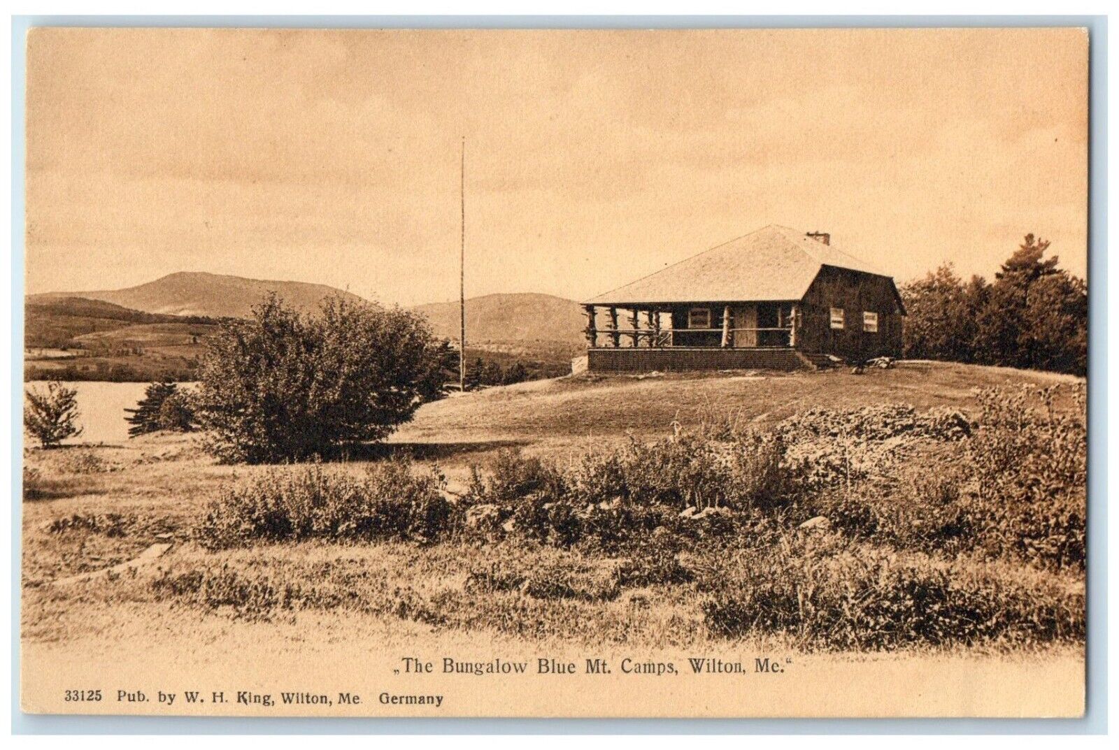 c1910 Bungalow Blue Mt. Campus Exterior Building Wilton Maine Vintage Postcard