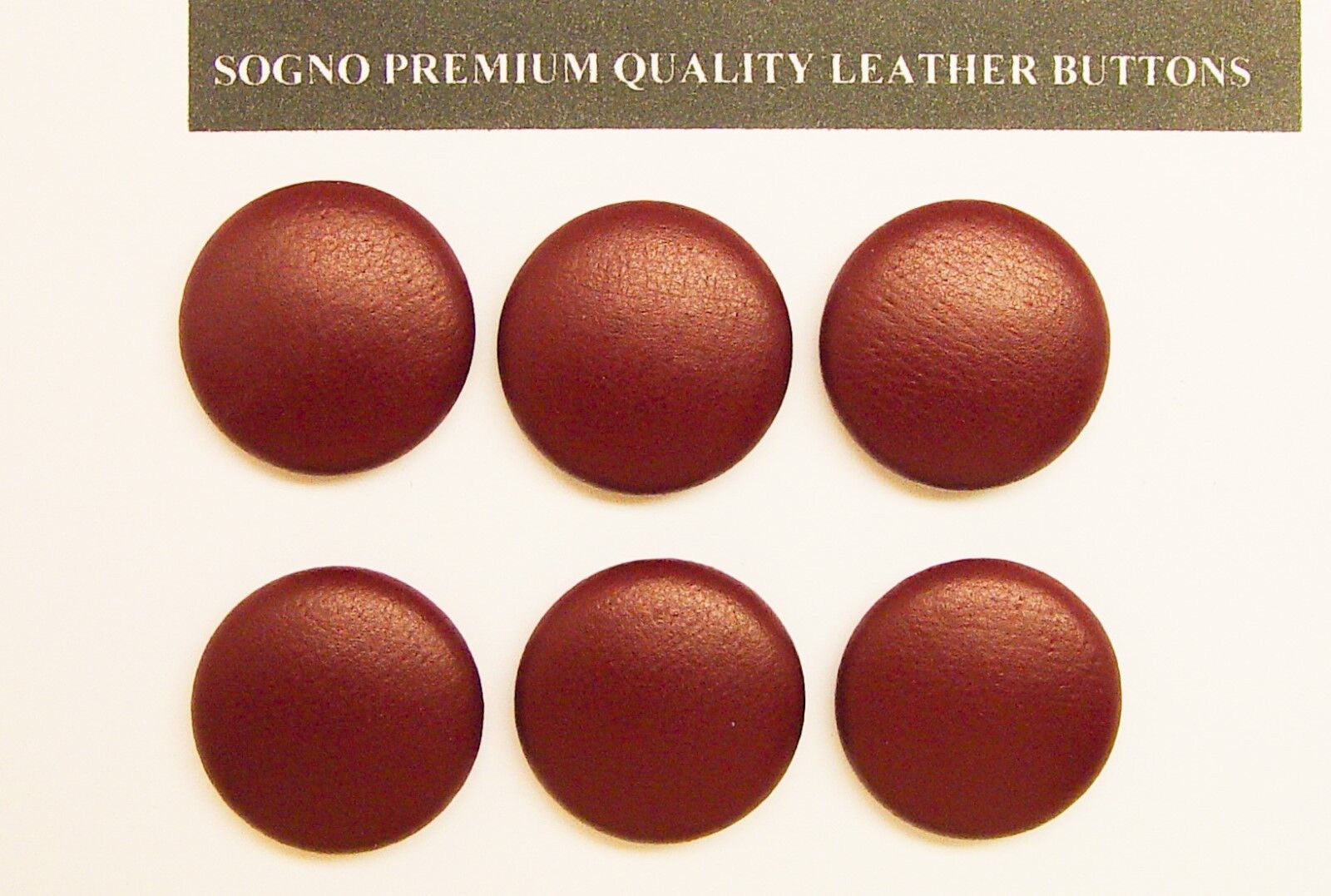 6 USA MADE REPLACEMENT BUTTONS FOR VINTAGE OUTFITS 23MM, CHESTNUT BROWN LEATHER