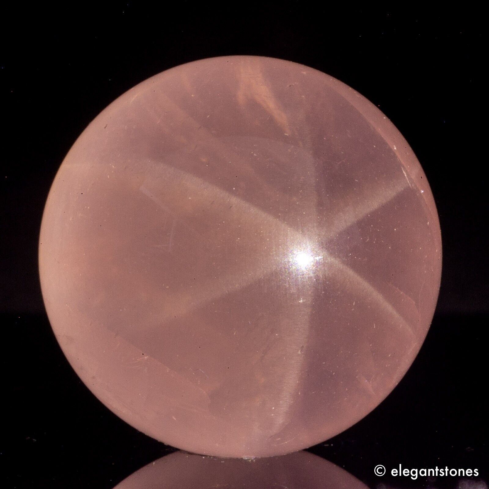 43g 31mm Natural Pink STAR Rose Quartz Crystal Sphere Healing Ball Chakra Decor