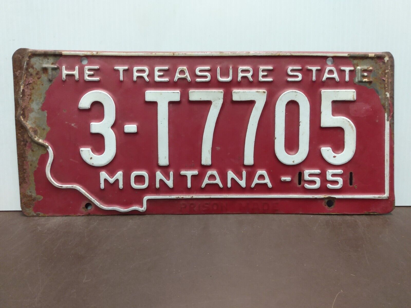 1955 Montana License Plate Tag Original 