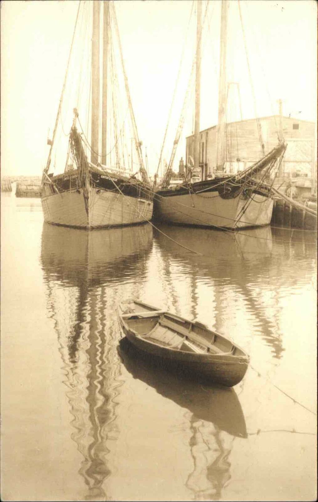 Marblehead? MA Ships Harbor ERVIN LUCH c1930 Real Photo Postcard #1