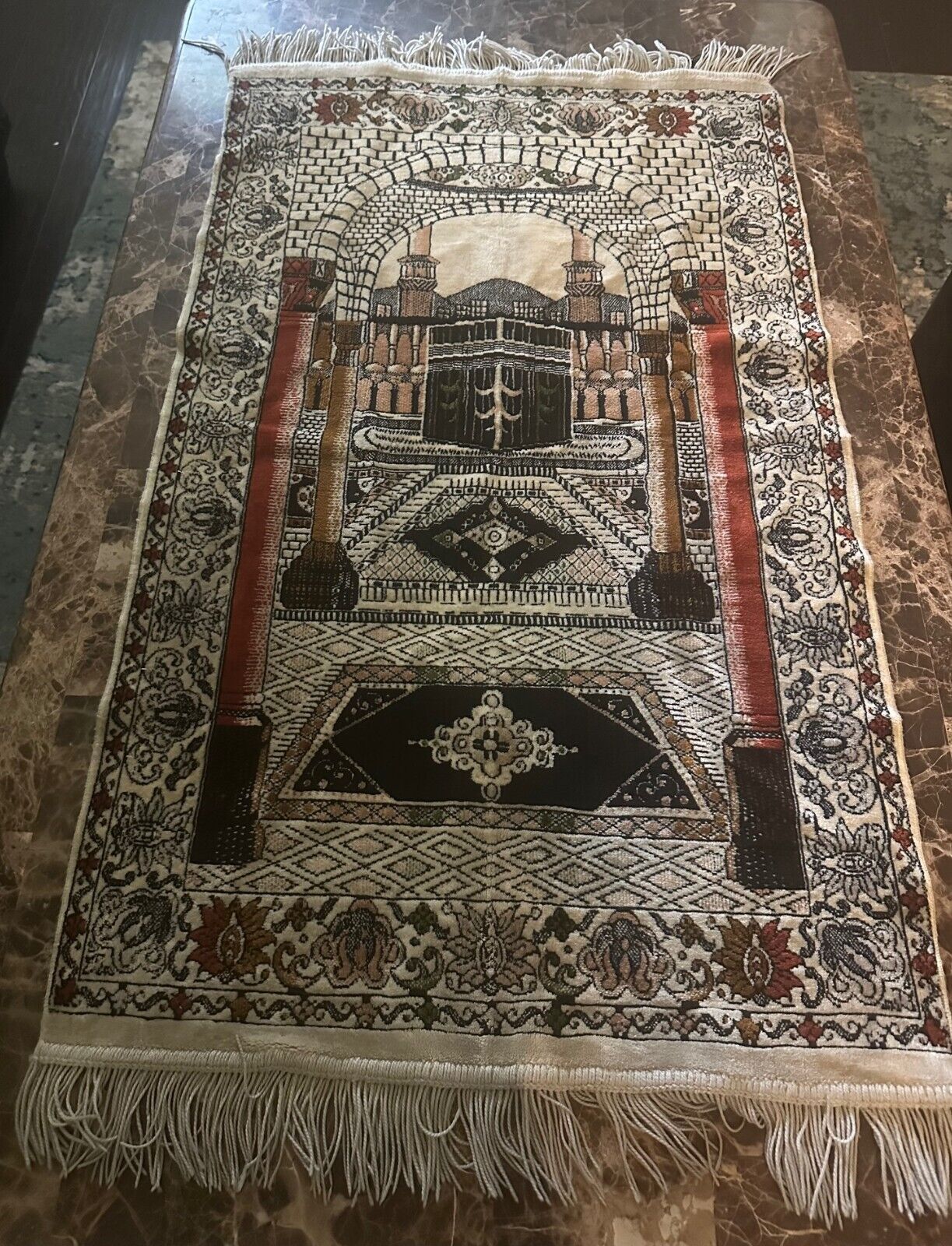 Vintage Turkish Pray Rug Wall Hanging Prayer Mat Tapestry Free 3 Day Shipping 