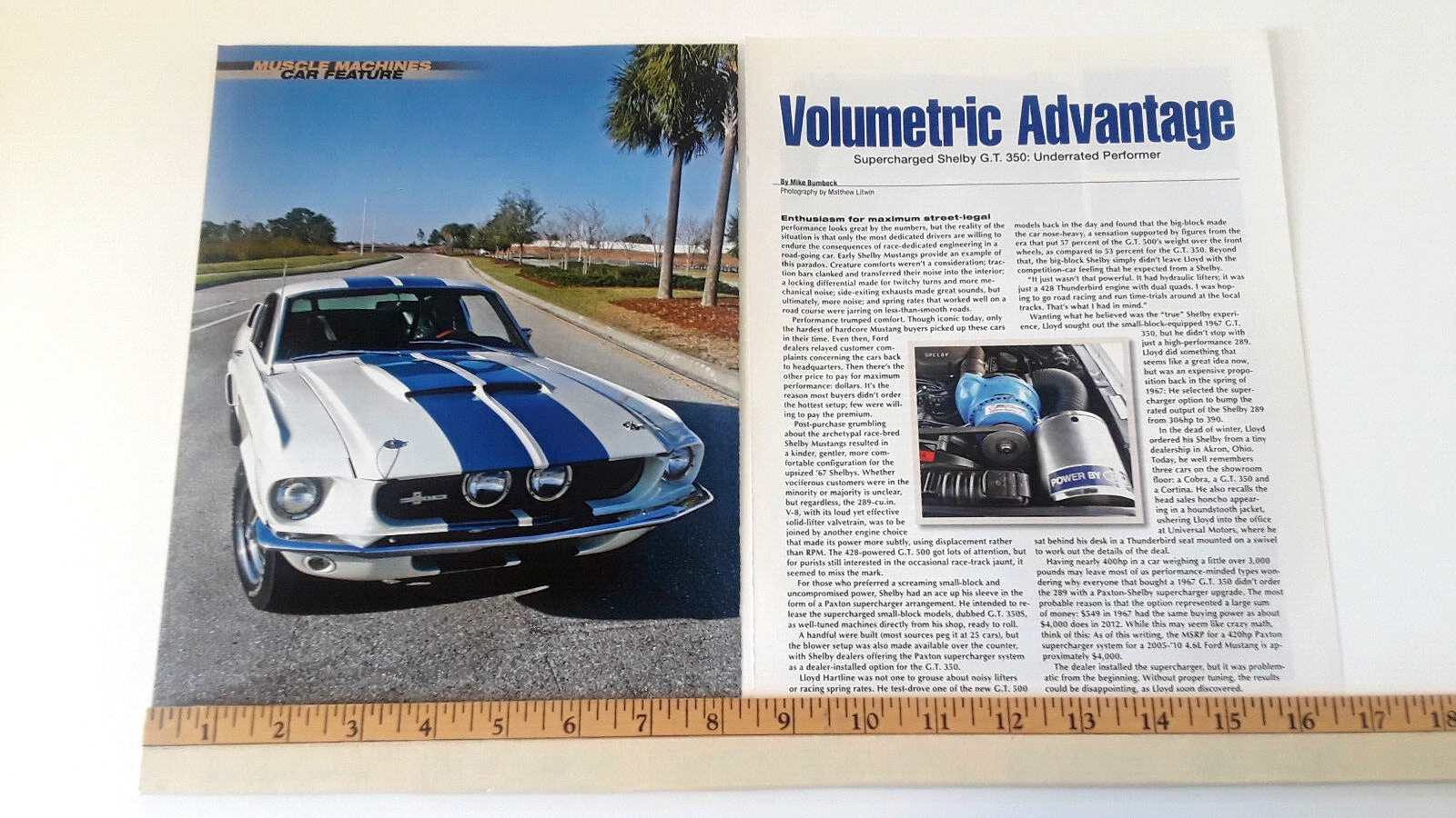 1967 SHELBY GT350 PAXTON SUPERCHARGED ORIGINAL 2012 ARTICLE