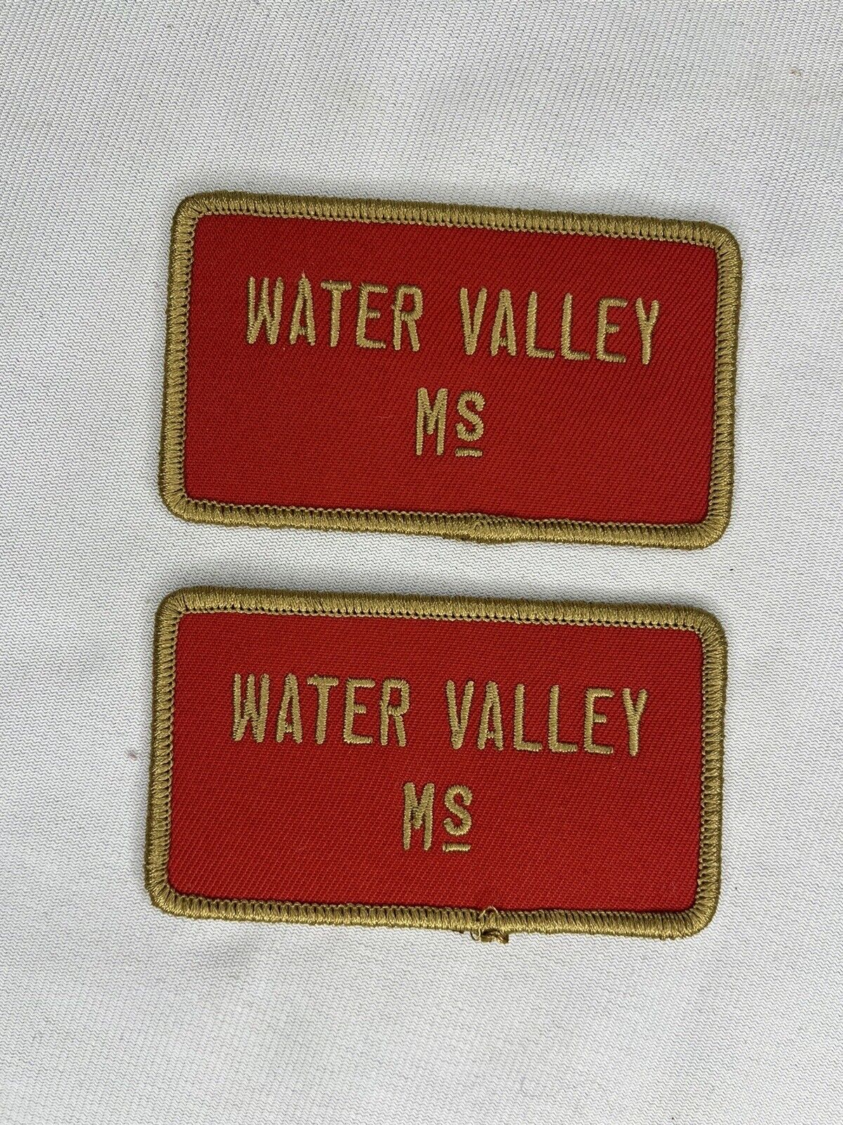Vintage Water Valley MS Mississippi Shirt Shoulder Patches Red