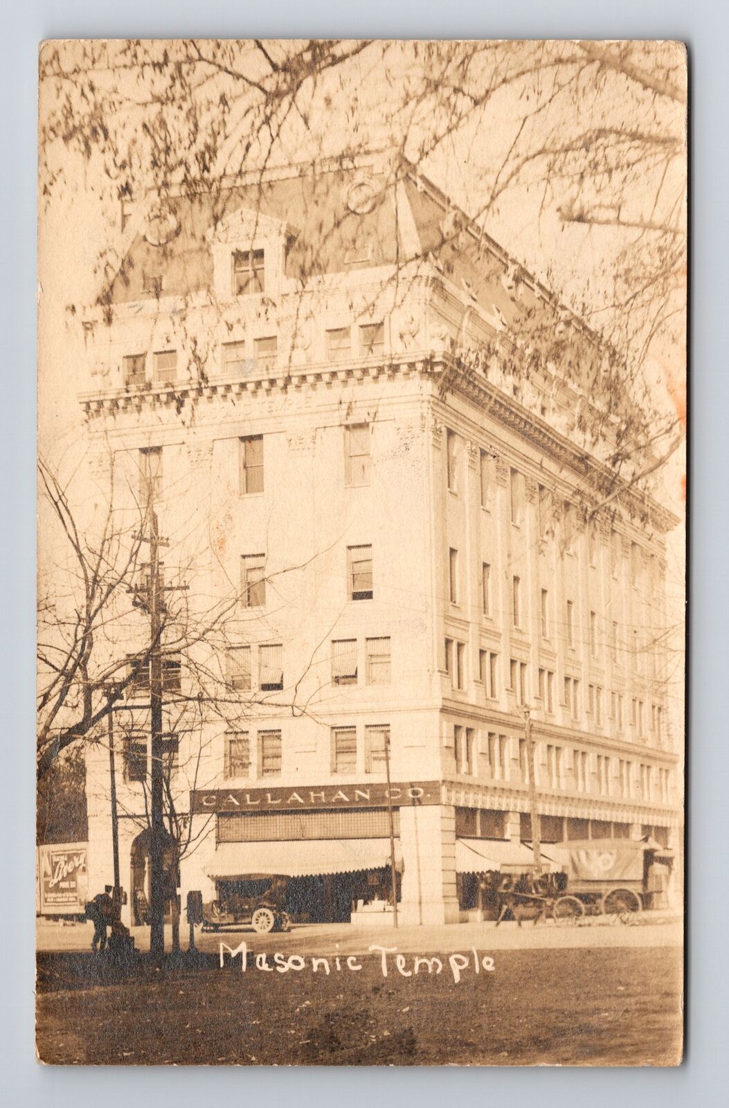 Yakima WA-Washington RPPC, Masonic Temple, Callahan Co. Vintage c1910 Postcard