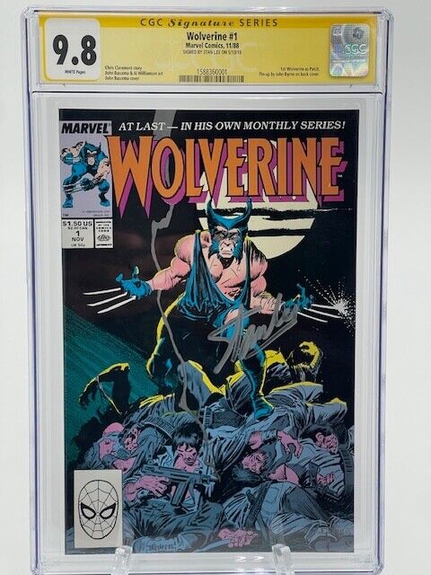 Wolverine #1 CGC 9.8 Key 1st App Patch Marvel Comics 1988 Signed by Stan Lee