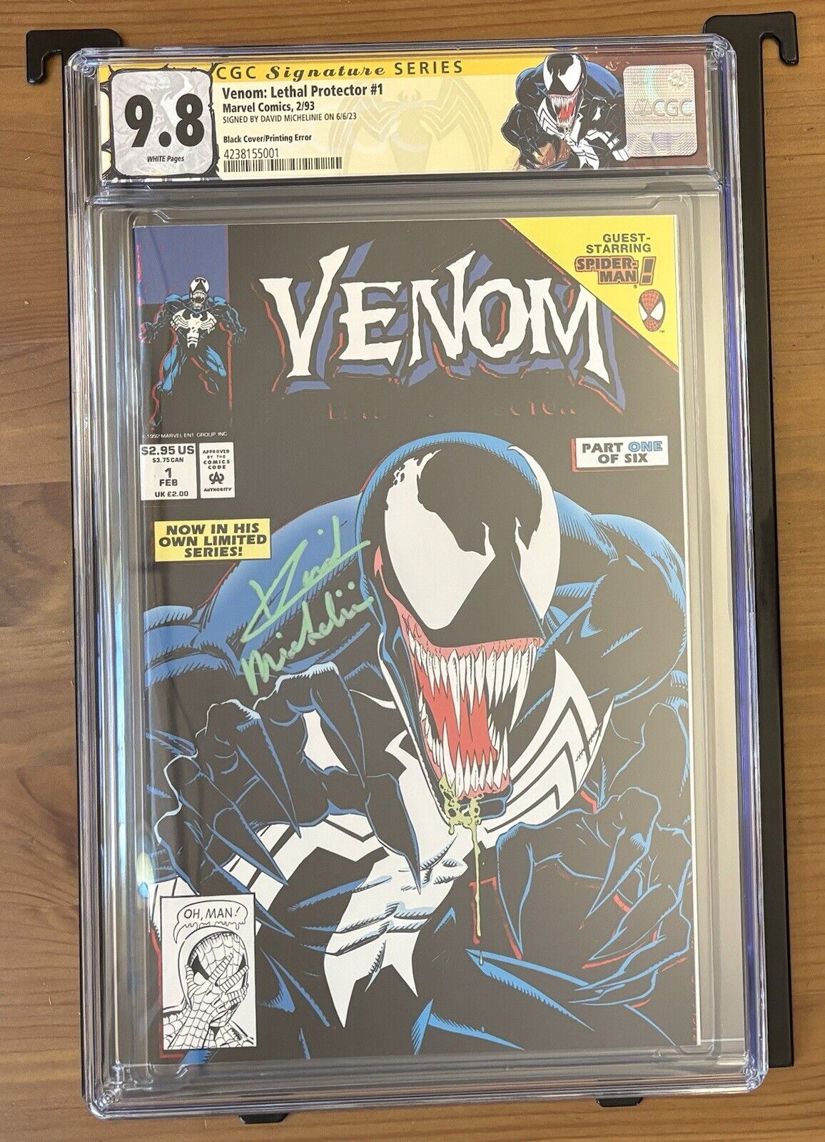 Venom: Lethal Protector #1 SS CGC 9. 8 1993 Black Error Variant David Michelinie